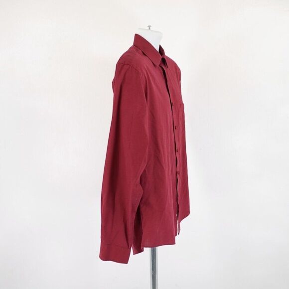 Pierre Cardin Slim Fit Red 2XL Collared Dress Shirt‎ Pocket Cotton Blend - Picture 7 of 10